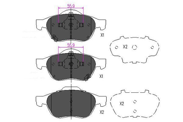 KAVO PARTS Piduriklotsi komplekt,ketaspidur KBP-9075